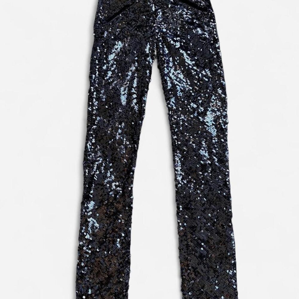 LaRok Women's Black and Silver Trousers